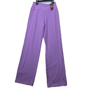 Santiny Wide Leg Pants Lavender Size S 32 12x30‎ High Rise Yoga Lounge Stretch